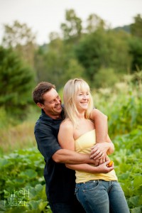 Couple enjoying each other and the NH countryside in summer. New Hampshire Family Photographers - Birch Blaze Studios