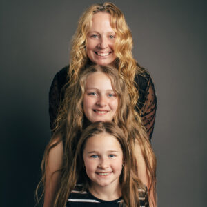 Mother & children. Studio photograph by NH family photographers, Birch Blaze Studios.