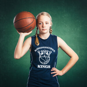"Sportraits" by Birch Blaze Studios. Modern sports portraits for the modern athlete. Youth basketball portrait.