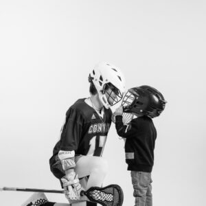 Modern athlete portraits by Birch Blaze Studios, a NH & Maine portrait studio. Modern youth lacrosse player. 2 brothers in B&W. #sportraits #sportraitsbybirchblaze #lacrosse #lax