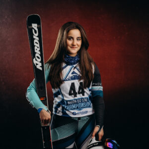 "Sportraits" by Birch Blaze Studios. Modern sports portraits for the modern athlete. Youth ski slalom racer portrait.